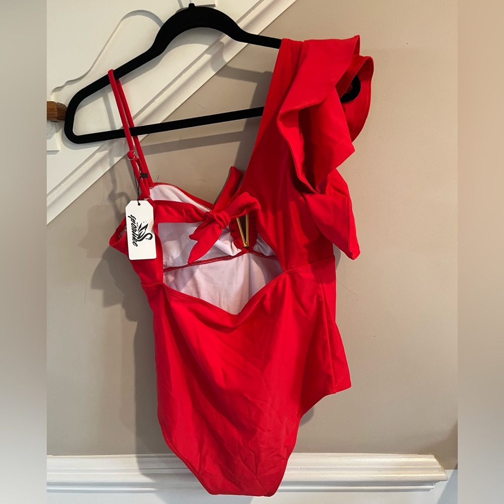 Red Ruffled Swimsuit - Picture 4 of 7